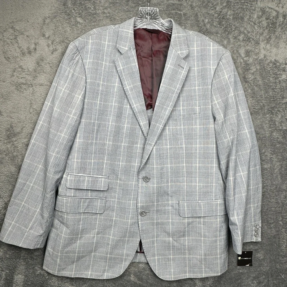 Trend MaxMan Blazer Jacket Men's 44R Gray Blue Wool Cotton Blend